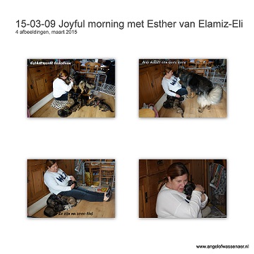 Esther geniet van de Jolly pups